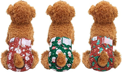 CuteBone Dog Diapers Female Washable Small Medium Large 3 Pack Reusable Doggie Diapers Puppy Period Pants for Doggy Heat Cycle Peeing