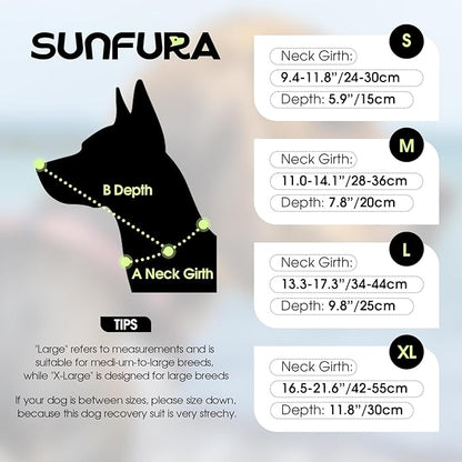 Cone for Dogs, Soft Dog Cone for Medium Large Dogs, Dog Cones Collar After Surgery to Stop Licking, Adjustable Pet Cones Alternative with Double-Layer Design, Black L