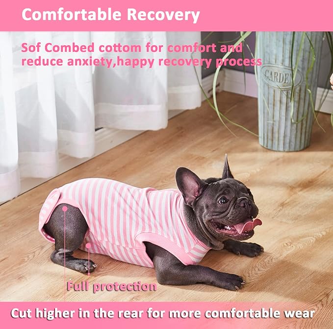 Recovery Suit for Dogs,Dog Cone Alternative Zipper Surgery Suit Female Spay,Soft Dog Surgery Suit for Anti Licking,Breathable Surgical Suit for Dogs Female Spay