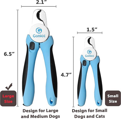 gonicc Dog & Cat Pets Nail Clippers and Trimmers - with Safety Guard to Avoid Overcutting, Free Nail File, Razor Sharp Blade - Professional Grooming Tool for Pets (for Large and Medium Dogs)