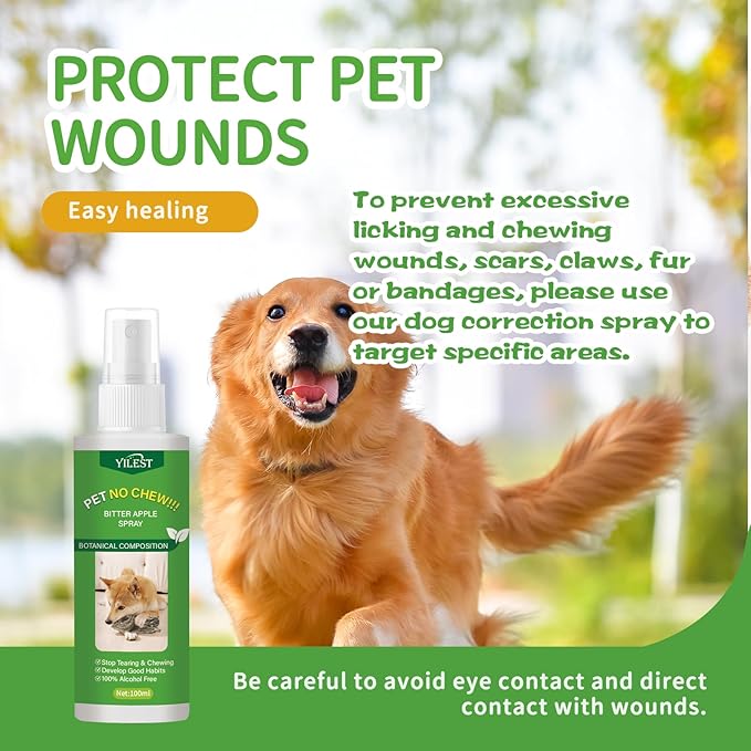 No Chew Spray for Dogs - Bitter Apple Spray for Dogs Stop Chewing Furniture - Shoes,Prevent Licking Bandages,Safe Do Training&Behavior Aids Spray,Indoor&Outdoor Use