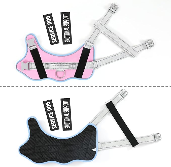 voopet Emotional Support Dog Harness, Professional Service Dog Vest Harness for Small Medium Large Dogs, Reflective Breathable and Adjustable No Pull/Choke ESA Essential Harness