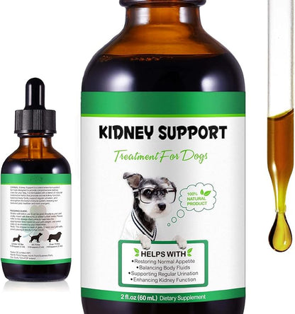 Pet Kidney Support for Dogs, Veterinarian Formulated, Supports Healthy Kidney Function in Dogs, Promotes Overall Physical Health and Vitality, Herbal Supplement, Easy to Absorb, 2 oz