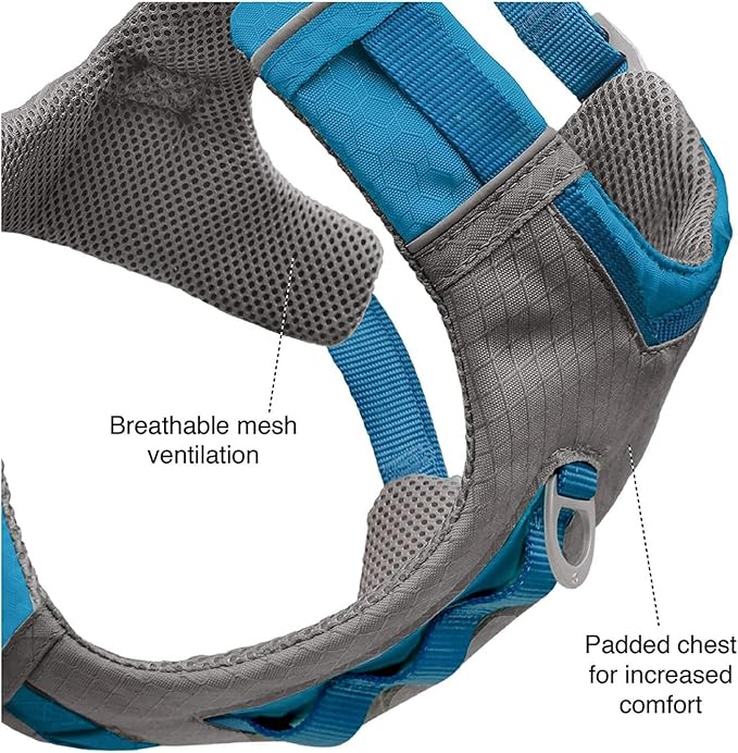 Kurgo Journey Air Dog Harness - Secure Fit for Active Dogs - Padded Chest - Lightweight Ripstop Fabric - Breathable Mesh - Reflective Trim - Back Assist Handle - Coral - X-Large