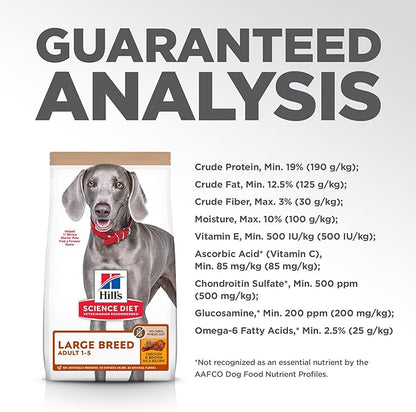 Hill's Science Diet Adult 1-5 Large Breed No Corn, Wheat or Soy Dry Dog Food, Chicken, 30 lb. Bag
