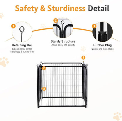 NEWBULIG Dog Playpen for Indoor 40 Inch 4 Panels - Portable Heavy Duty Metal Pet Exercise Pen, Foldable Small Medium Large Dog Puppy Playpen Fence for Outdoor RV, Camping, Yard, Garden