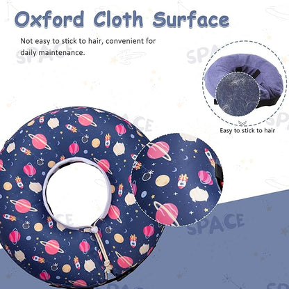 Inflatable Dog Cone Collar,Waterproof Soft Dog Donut Cone for Large Medium Small Dogs Cats, Recovery Pet E-Collar Alternatives After Surgery (Planet, Medium)