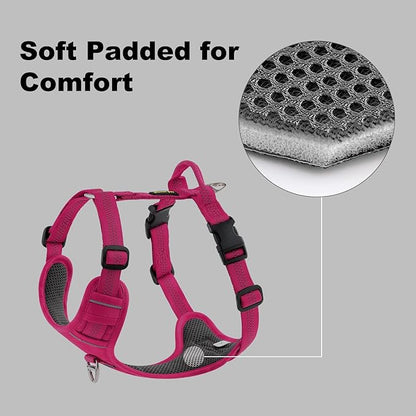 Plutus Pet No Pull Dog Harness, Reflective Adjustable Dog Vest Harness with Handle, Escape Proof, Soft Padded for Small Medium Large Dogs (Hot Pink, S)