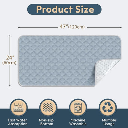 FunFurry Washable Guinea Pig Cage Liner - 4 Pack Reusable Washable Pee Pads，Waterproof Guinea Pig Bedding for Small Animal - Rabbit Bunny Hamster Puppy (Light Grey, 24" X 47" - 4 Pack)