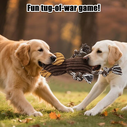 5 pack Large dog Squeaky Toys,Tough Stuffed Plush dog chew Toys Assortment ,Durable plush Animal dog Toys with Tug of War Rope to Keep Them Busy, Puppy Toys Value Bundle for Small Medium Large Dogs