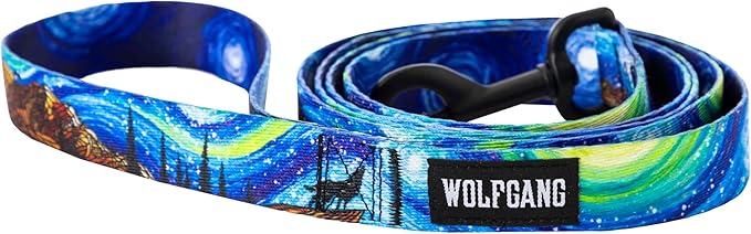 Wolfgang Heavy Duty Dog Leash, Pull-Tested for Walking & Training, StarryWolf Print, Small