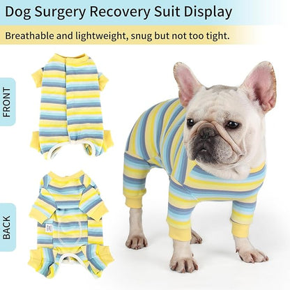 Dog Onesie for After Surgery Recovery Suit Pet Surgical Suit for Female Male Cone E-Collar Alternatives After Spay Abdominal Wounds Protector Dog Anti-Licking Onesie for Small Medium Dogs