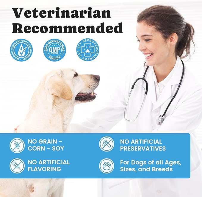 Omega 3 for Dogs – Salmon Oil for Dogs Skin & Coat Health, Fish Oil Supplement for Dog Shedding, Itch & Hot Spot Relief, Allergy Chews with EPA & DHA Fatty Acids for Skin & Joint Support - 180 Ct