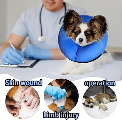 Inflatable Dog Cone Collar After Surgery, Soft Dog Neck Donut Collar, Blow up Donut E-Collar for Small Medium Large Dogs and Cats, Dogs Recovery Cone Alternative
