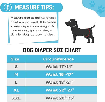 Tuiskusa Male Dog Diapers, High Absorbing Dog Belly Bands for Male Dogs, Washable Reusable Dog Males Wraps(5 Pack)