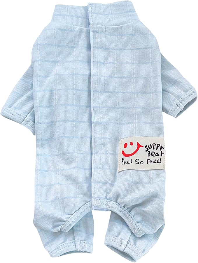 RSS08-Fblue-S+ Recovery Suit for Surgery - Dog Abdominal Wounds Bandages, Wound Protective Vest Prevents Licking, Substitute E-Collar