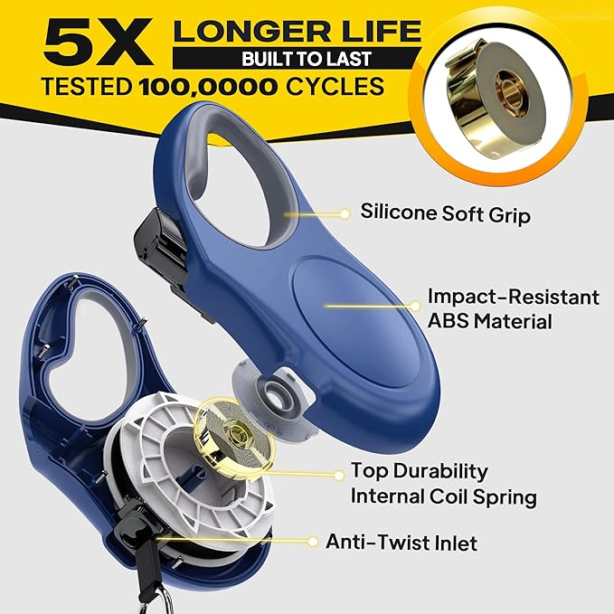 Fida Retractable Dog Leash, 16 ft Dog Walking Leash for Large Dogs up to 110lbs, Tangle Free,Navy Blue