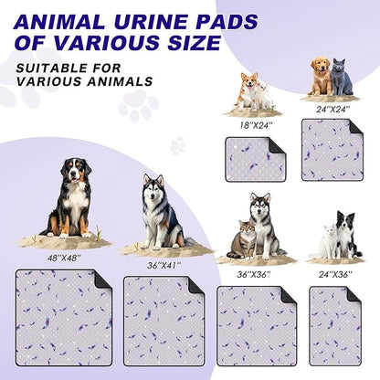 WanpeeGoo Washable Pee Pads for Dogs, 1 Pack Reusable Puppy Pads, Super Absorbent & Leakproof Dog Pads, Anti-Slip Dog Pee Pads for Puppy Training & Incontinence, Leaf Pattern 65"x48"
