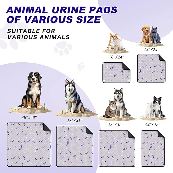 WanpeeGoo Washable Pee Pads for Dogs, 1 Pack Reusable Puppy Pads, Super Absorbent & Leakproof Dog Pads, Anti-Slip Dog Pee Pads for Puppy Training & Incontinence, Leaf Pattern, 63"x63"