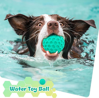 Squeaky Dog Toys for Aggressive Chewers, Indestructible Dog Balls for Aggressive Chewers, Blue Green Squeaky Balls for Dogs