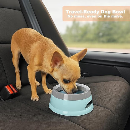 Pets No-Spill Slobber Stopper Water Bowl,Splash Proof Drinking Bowl for Home and Travel,No Messy No Drip No Sloppy Water Bowl for Sm-Med Dogs/Cats/Pets 25OZ