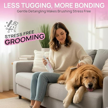 BioSilk for Dogs Detangling Spray with Shine Support, Lightweight Leave in Grooming Mist That Helps Smooth Coats, Detangle, and Add Shine Without Buildup, 8 Fl Oz - 6 Pack