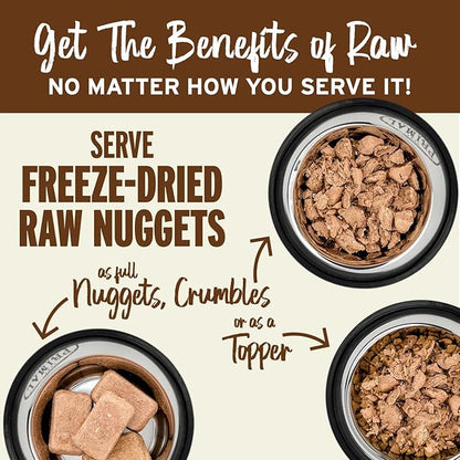Primal Freeze Dried Raw Dog Food Nuggets, Duck, Complete & Balanced Meal, Also Use as Topper or Treat, Premium, Healthy, Grain Free, High Protein Raw Dog Food, 14 oz