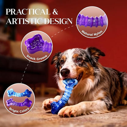 Kseroo Indestructible Dog Toys for Aggressive Chewers: 2-Pack Tough Chew Toy for Large Dogs, Heavy Duty Long-Lasting Dog Bones for Large Breed, Dog Toys to Keep Them Busy