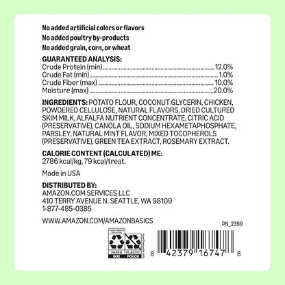 Amazon Basics Dental Dog Treats to Help Clean Teeth & Freshen Breath for Medium Dogs, Unflavored, Per Pack: 36 Count, 2.25 pounds (Previously Wag)