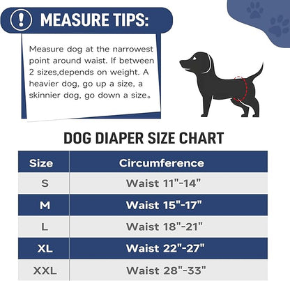 Tuiskusa Male Dog Diapers, High Absorbing Dog Belly Bands for Male Dogs, Washable Reusable Dog Males Wraps(5 Pack)