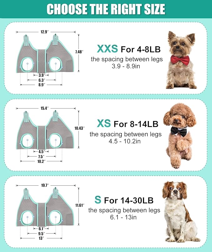 Kkiimatt Dog Grooming Hammock Harness, Small Dog Groming Sling, Gray Dog Hanging Harness for Nail Trimming,Dog Nail Clipping Hanger Restraint Holder