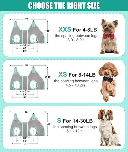 Kkiimatt XS Dog Grooming Hammock Harness, Grey, Nail Trimming, Holder, Restraint, Thick Neck Support