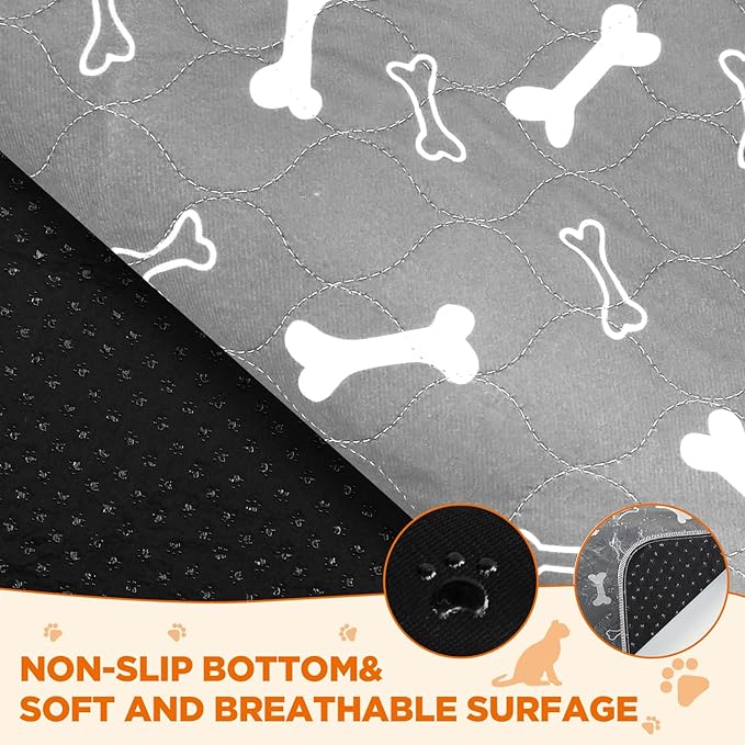 Washable Pee Pads for Dogs, 2Pcs Reusable Puppy Pads , Absorbent Dog Training Pads,100% Waterproof Non-Slip Whelping Pad Dog Playpen Indoor Cage Pad Couch Cover,Pet Supplies 31x36