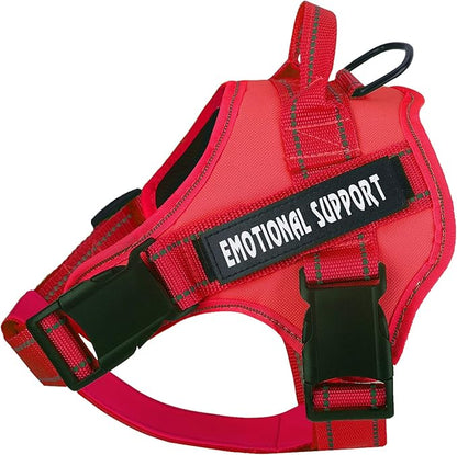voopet Service Dog Harness, Emotional Support Pet Vest Harness, Reflective Breathable and Adjustable No-Pull ESA Dog Harness for Small Medium Large Dogs (with 4 PCS Removeable Tags)