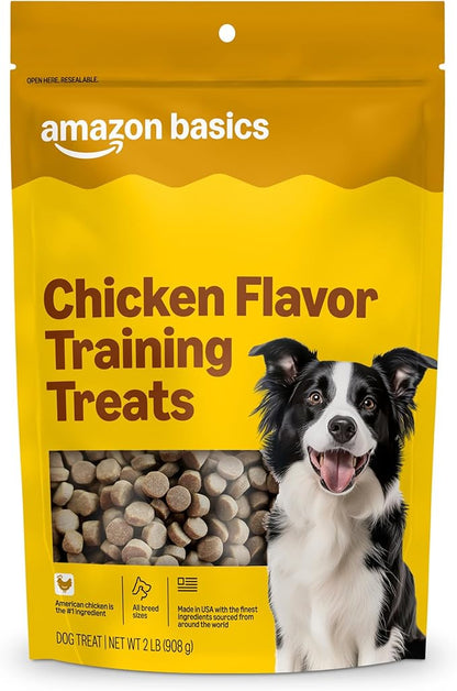 Amazon Basics Chicken Flavor Training Treats for Dogs, 2 lb. Bag (32 oz) (Previously Wag)