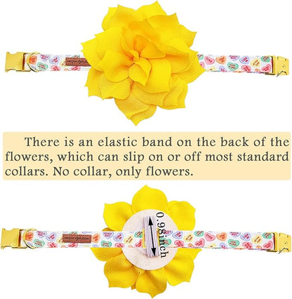 PET SHOW Small Dog Collar Charms Bowties for Cats Rabbits Slide on Puppies Medium Dog Collars Attachment Flower Bows Pet Bowknot Valentines Grooming Costumes Accessories