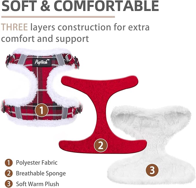PUPTECK Dog Harness and Leash Set Medium Sized, Step in No Pull Adjustable Puppy Cat Harness Reflective Pet Vest