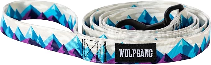 Wolfgang Heavy Duty Dog Leash, Pull-Tested for Walking & Training, RockyPeaks Print, Large
