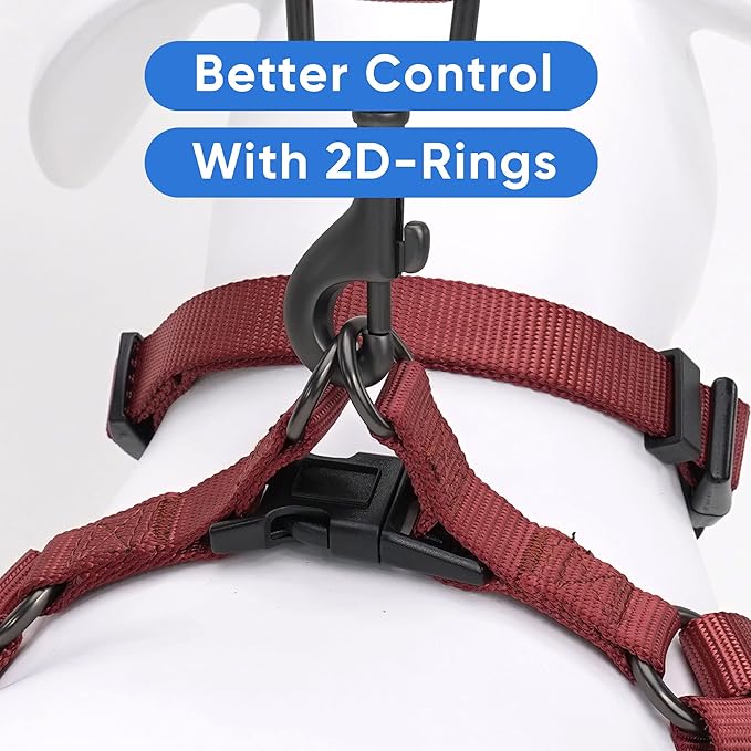 Pawtitas Solid Step-in Dog Harness – Adjustable No-Pull Vest for Puppies to Seniors, Safe & Comfortable S Marsala