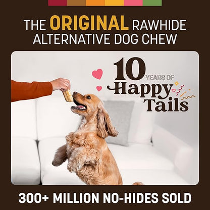 Earth Animal No Hide Chews - Long Lasting Rawhide Free Small Dog Chews Rolls, Peanut Butter - 2 Count