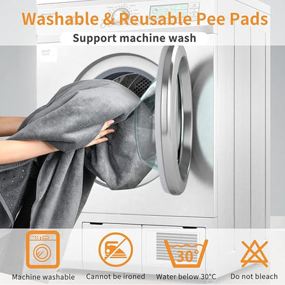 LOOBANI Washable Pee Pad for Dogs, 2 Packs Non-Slip Puppy Training Pads, Fast Absorbent Pet Whelping Pads, Puppy Playpen Mat for Incontinence, Housebreak, Crate, 36x41in, Gray