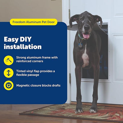 PetSafe Freedom Aluminum Dog and Cat Door - Durable Frame - Small, Medium, Large, X-Large