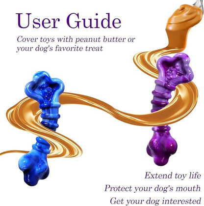Kseroo 2-Pack Dog Chew Toys for Aggressive Chewers: Indestructible Dog Toys for Large Breed, Tough Dog Chew Bones to Keep Them Busy, A for Large Dogs