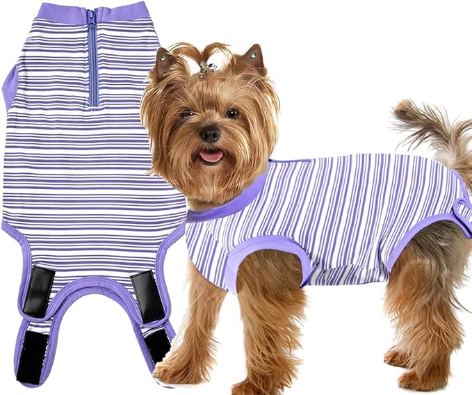 Recovery Suit for Dogs,Dog Cone Alternative Zipper Surgery Suit Female Spay,Soft Dog Surgery Suit for Anti Licking,Breathable Surgical Suit for Dogs Female Spay