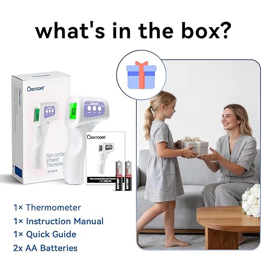 Berrcom Non-Contact Infrared Forehead Thermometer, 3-in-1 Digital Fever Check Temperature Gun for Baby Infant Kids Adults, Fast Accurate - Purple