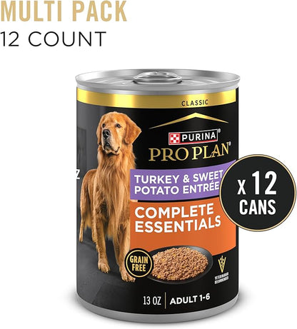 Purina Pro Plan Dog Food, Grain Free Wet Classic Turkey and Sweet Potato Entrée - (Pack of 12) 13 oz. Cans