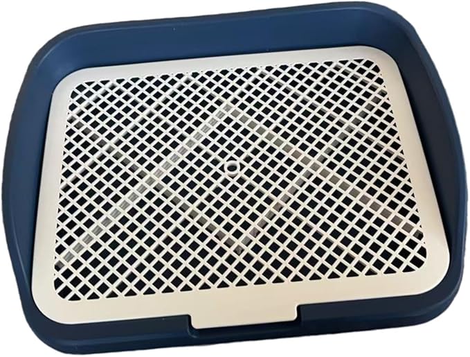 Dog Toilet Puppy Pad Holder Supplies Non Slip with Column Dog Pee Holder Training Pad for Bunny Home Dorm Room, Navy Blue
