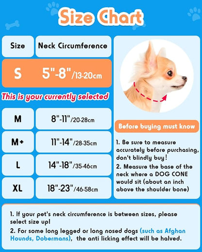 Inflatable Dog Pillow Cone Collar After Surgery, Donut Soft Neck Cone for Chihuahua Pomeranian Small Dogs, etc, Recovery E Collar to Stop Licking Paw