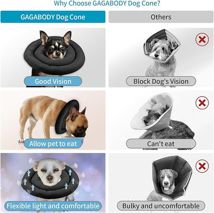 Comfortable Adjustable Soft Cone Alternative - Medium Dog & Cat Recovery Collar, Elizabethan Donut Collar, Different Sizes for Small, Medium & Large Pets