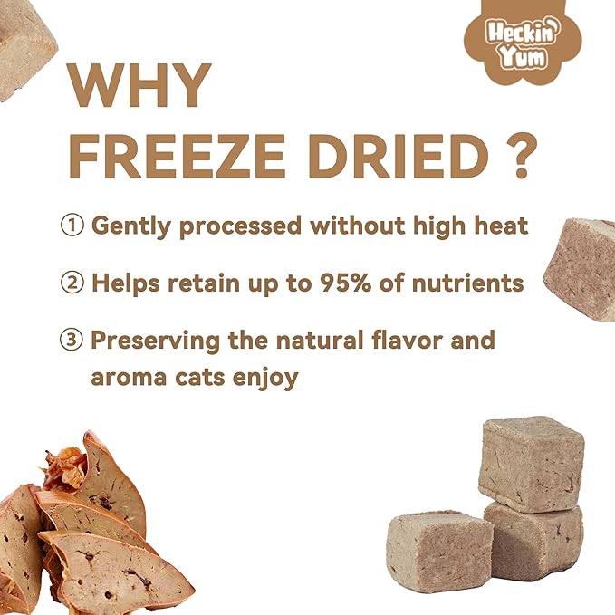 Freeze Dried Beef Liver Treats for Dogs & Cats, Organ Meat, Single Ingredient Food Toppers & Training Snacks, 2 oz
